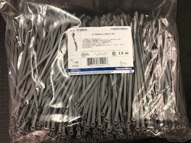 ABB/Thomas & Betts TY25M-8 7" 50lb Gray 1000/bag MS3367-1-8