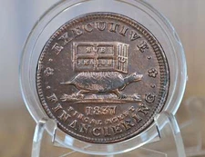 1837 Hard Times Token - XF (Extremely Fine) Details - Turtle Hard Times Token