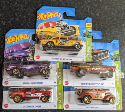 Hot Wheels 2023 HW Gassers 5er Set: Bel Air, Nova, Comet, Corvette, Pass 'n' Gasser