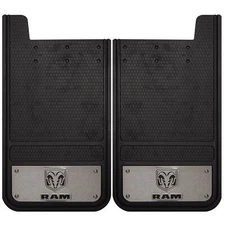 Pair of Ram Stainless Truck Logo Heavy Duty Mud Flap Splash Guards 12"x 23"