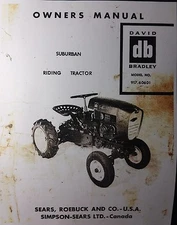 Sears db David Bradley Suburban Riding Garden Tractor Owner & Parts Manual 1959