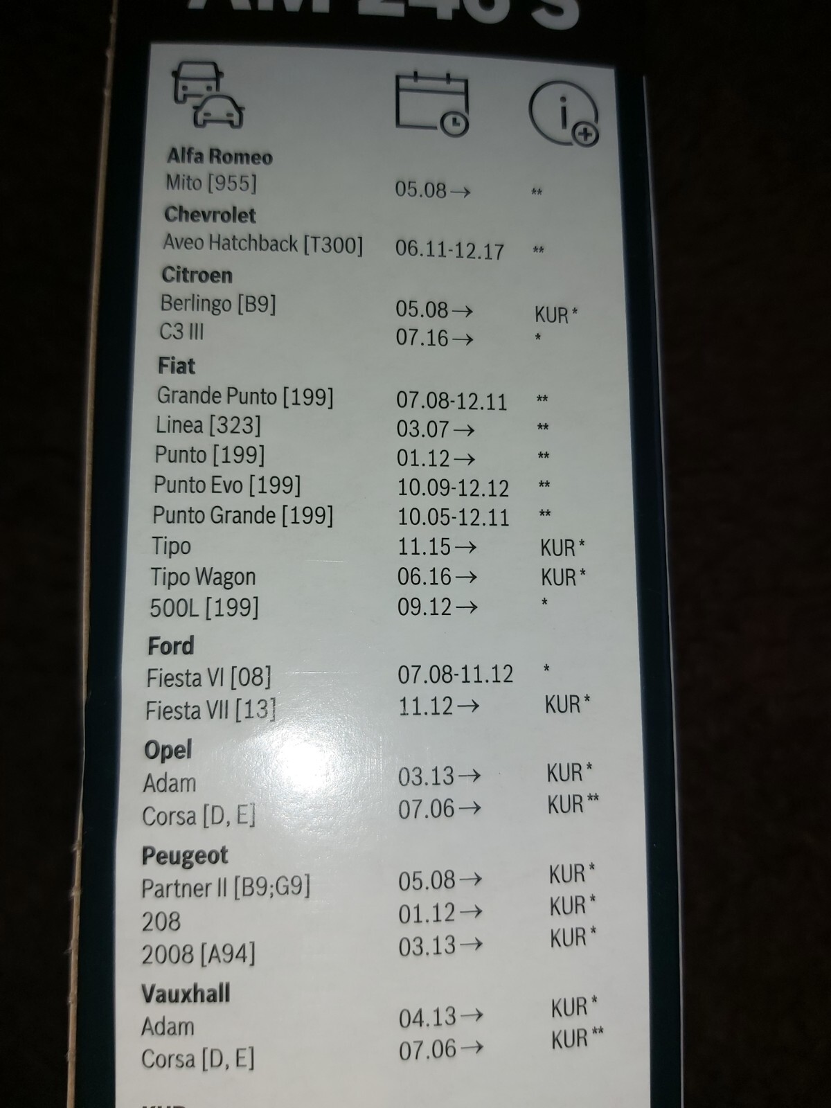 Bosch Front Windscreen Wiper Blades Set AM246S GENUINE BOSCH eBay