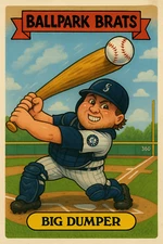 Cal Raleigh  as "Big Dumper" - BALLPARK BRATS Parody Art Card