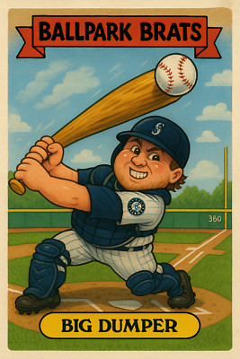 Cal Raleigh  as ''Big Dumper'' - BALLPARK BRATS Parody Art Card