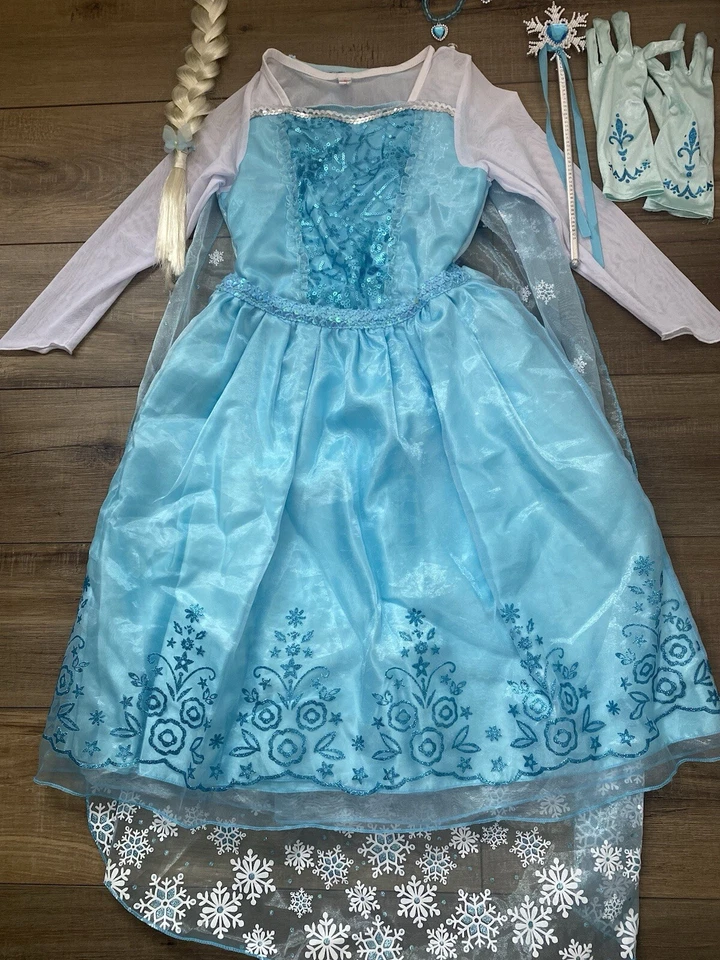 RELIBEAUTY 公主女孩 140 8-10 码蓝色亮片礼服配件服装 — 第 4/4 张图片