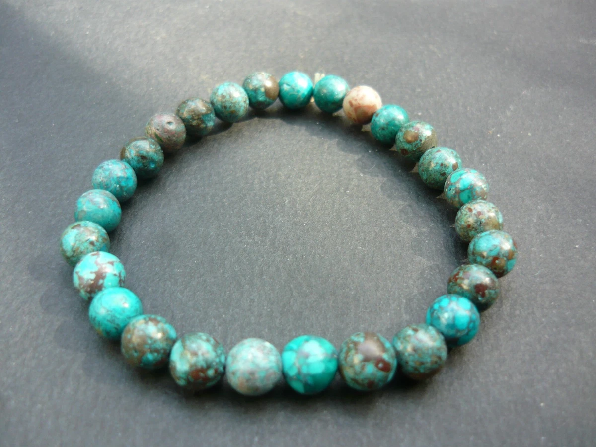 Bracelet Perles En Turquoise Américaine Naturelle - Fait Main Et Sur Mesure - Neuf Sans Emballage