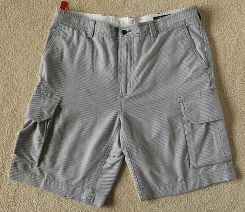 35 Cargo Shorts Cotton Striped Blue 