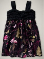NWT GAP Gypsy Ruffle Flower Dress Black Floral Dress Baby Girls 3-6 months
