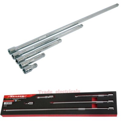 VERLÄNGERUNGSSTANGE STECKSCHLÜSSELSATZ 5-TEILIG 3/8 ZOLL ANTRIEB WACKELN EXTRA LANG 38-450 MM CT1235