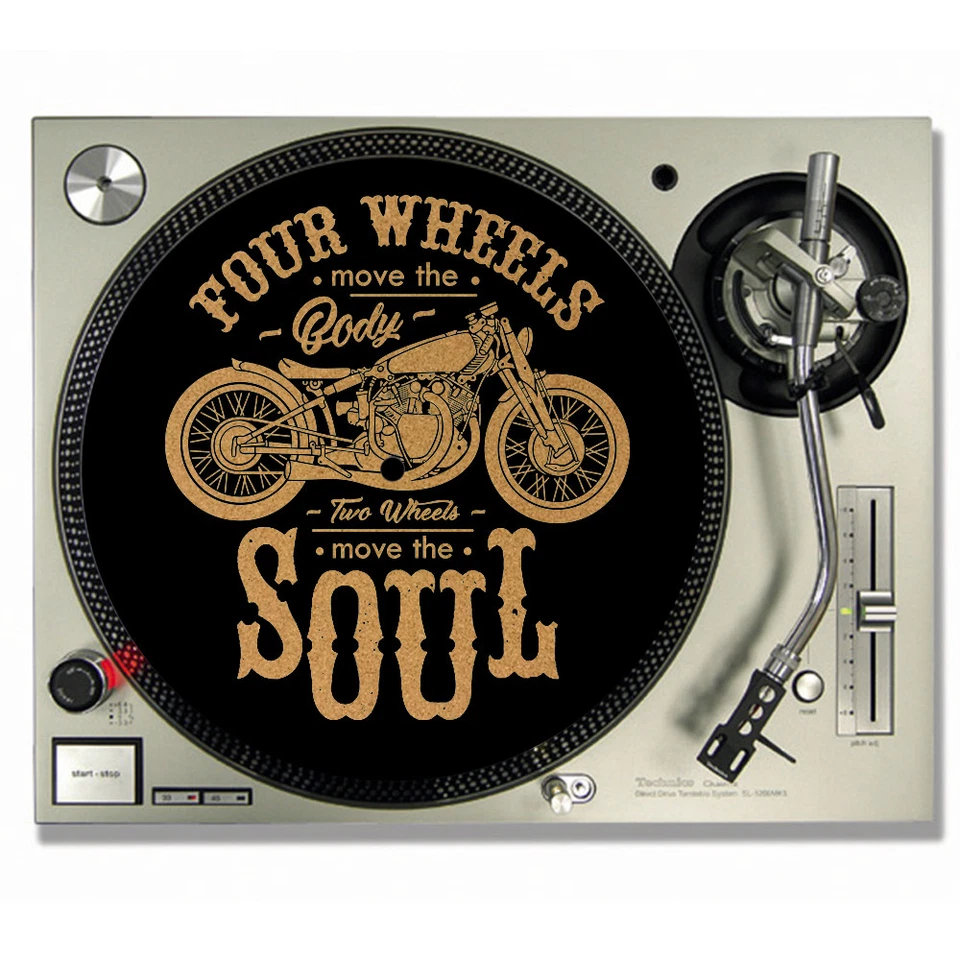 IDYD Motor Rebel Soul Vinyl CORK SLIPMATS / Turntable SLIP MATS