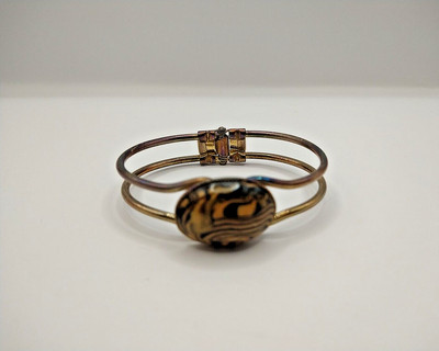 Armreif Cabochon Retro goldfarben brüniert Boho Vintage Style Weihnachten