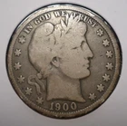 Choice VG+/Fine 1900 Philadelphia Barber silver 50C half dollar FREE shipping