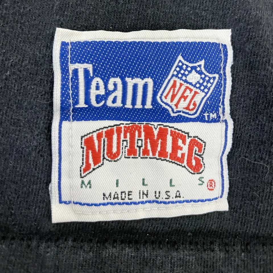 NFL X Nutmeg Mills T-Shirt Mens Size L Black Cotton Los Angeles Raiders Vintage - Image 4 of 4