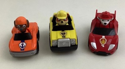 Paw Patrol Rescue Racers Zuma Rubble And Marshall Lot Of 3