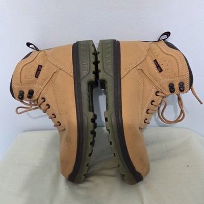 Brahma Steel Toe Wheat  Suede Work Boots Women's Size  7 Padded Tongue -Collar