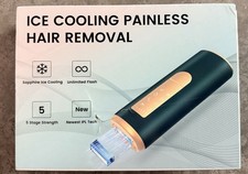 Ice Cooling Painless IPL Hair Removal Device 5 Settings Green/Gold w/ Glasses