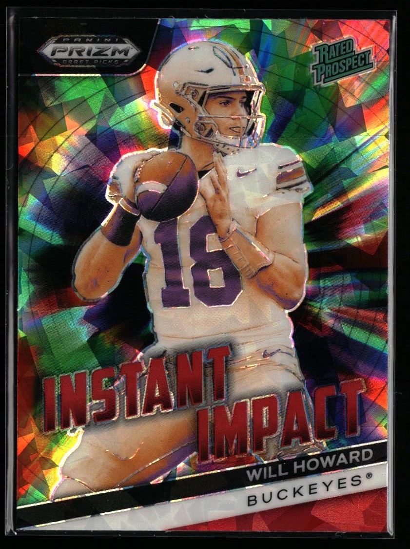 Will Howard 2024 Panini Prizm Draft Picks Instant Impact Red Ice Rated Prospect