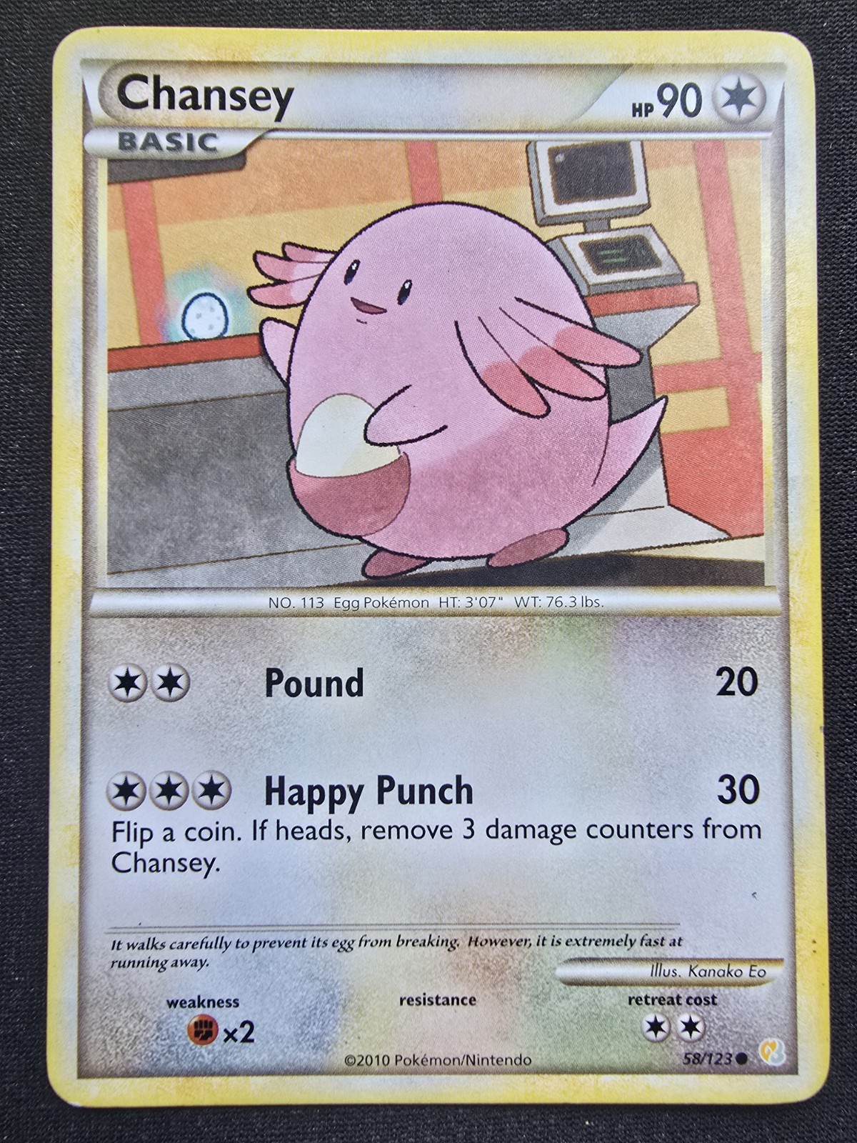 Chansey - 58/123 - HeartGold & SoulSilver Base Set *LP* Pokémon TCG