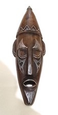 Vintage Tribal Hand Carved Wooden Mask.  Height 49cms. Very Good Condition.