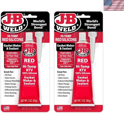 31314 Red High Temperature RTV Silicone Gasket Maker and Sealant - 3 oz. - 2-...