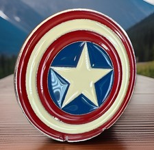 Vintage Collectible Captain America 3   Round Metal Colorful Belt Buckle