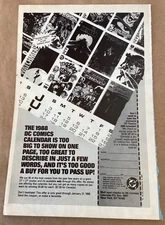 DC house ad comic book calendar 1988 print ad art promo 80s DC vintage advert