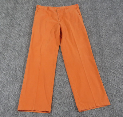 Paul and Shark Chino Pants Mens 34 Zip Fly Five Pockets Orange