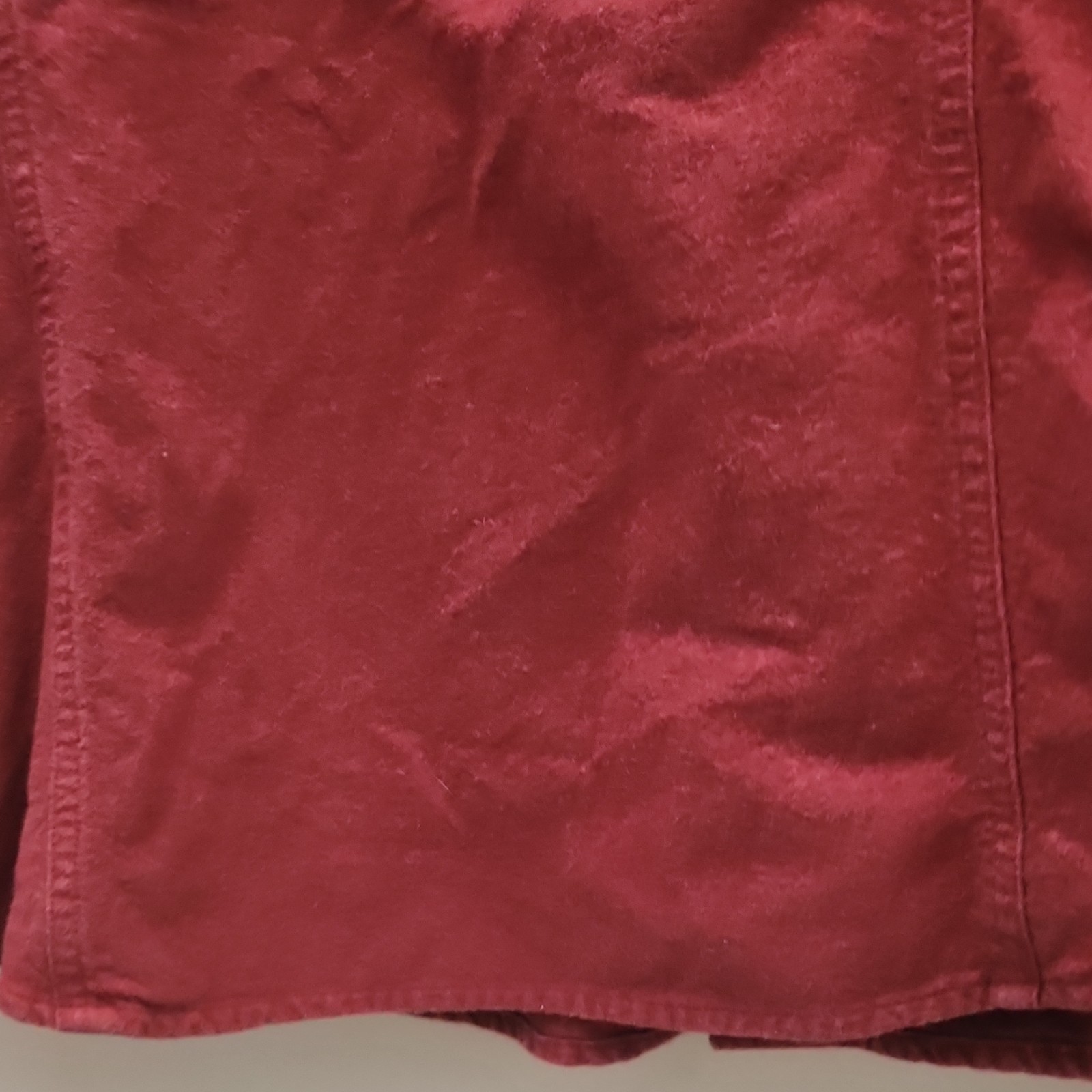 Woolrich Solid Red Button-Up Collared Shirt Long … - image 6