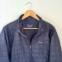 Patagonia Men's Nano Puff Jacket Full Zip Black Size M Quilted