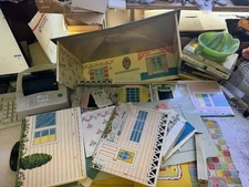 Vintage Superior Tin Metal Litho House Parts Pieces Multiple Houses? 13pcs