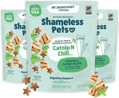 Crunchy Cat Treats - Catnip Treats for Cats with Digestive Support, Natural Ingr