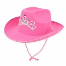 Pink Cowgirl Hat Adult Cowboy Western Fancy Dress Party Hen Do Woman Tiara Hat