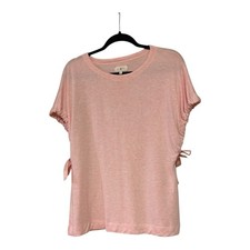 Lou & Grey pink satin ribbon tie sleeve top Size S #feminine #summer