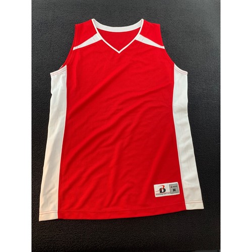Badger Sport Red White Athletic Basketball Jersey Tank Top Size M