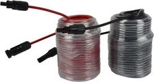 Temco 125' Red + 125' Black 10 Awg/Gauge Solar Panel Extension Cable with M/F So