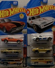 6 Hot Wheels 1:64 Diecast Cars - Toronado, Corvette, Camaro - Factory Fresh