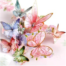 Geburtstagskarte Frau, Romantisch Rosa Schmetterling Geburtstagskarte Pop Up ...