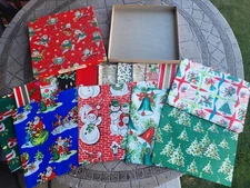 Vintage Christmas Gift Wrap With Box lot of 15 sheets