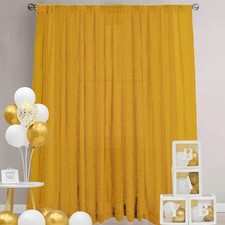 10ft x10ft Gold Metallic Spandex Backdrop 1 Panel Glitter Sheer Photography B...