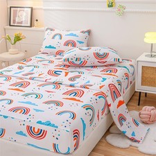 Rainbow Sheets Twin Size 3 Piece Colorful Kids Set Soft Microfiber Boys Girls