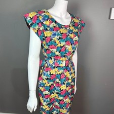 Vintage French Dress Medium Paris bow open back wiggle open back Manuelbe Tribal