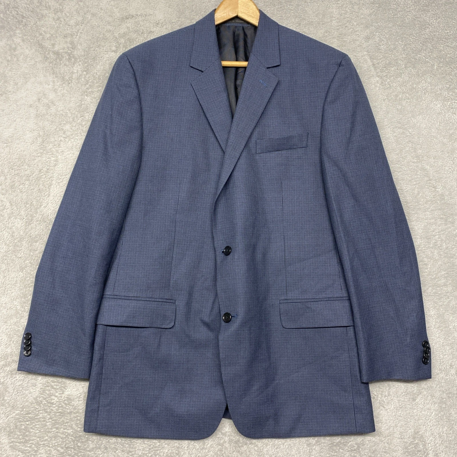 Michael Kors Uomo 44L Blu 2 Bottoni Poli Blazer Sportivo Cappotto Tuta Giacca Check