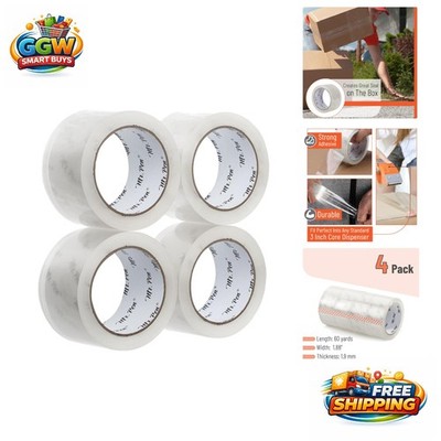 Reliable Heavy Duty Packing Tape - 4 Rolls, 60 Yards Each, for Shipping Needs