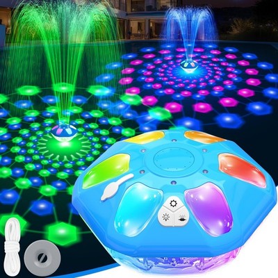 2026 Upgraded Pool Fountain,9000mah Rechargeable Floating Pool Fountain with ...