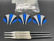 3PCS Soft Tip Darts Set Sliver Barrels Nylon Shafts Extra 10 Soft Dart Tips