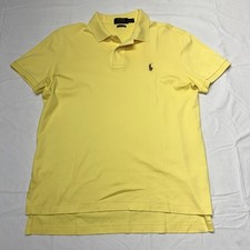 Polo Ralph Lauren Polo Shirt Mens M Short Sleeve Yellow Pima Soft Touch Cotton
