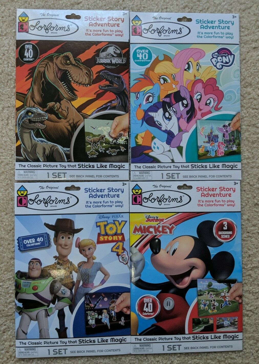 High quality new Colorforms Sticker Adventure Story Kids Toy G Party 55% OFF of 4 Fun Lot