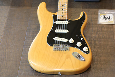 Vintage! 1975 Fender Stratocaster Electric Guitar Natural + Fender