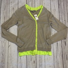 Gap Womens Taupe Ruffle Sweater Cardigan XS 50 NWT