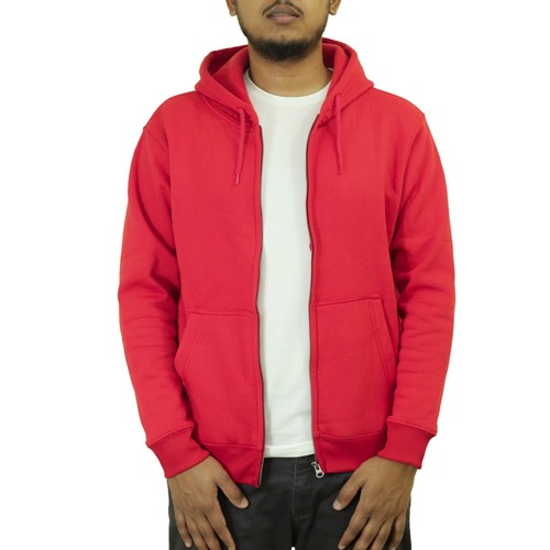 Zip Up Hoodie Mens Fleece Plain Zipper Hooded Sweatshirt Polyester Zipped Jumper - Picture 33 of 42
